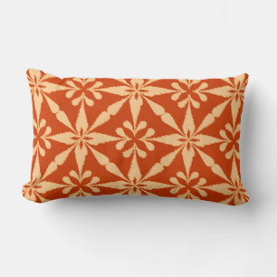 Cojín Lumbar Patrón Ikat Star - Naranja mandarín