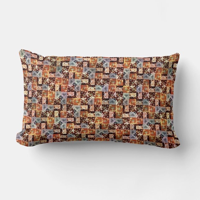 Cojín Lumbar Patrón Meerkat Cross Weave, (Anverso)