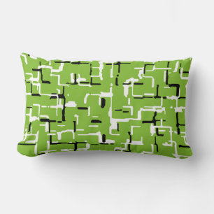 Cojín Lumbar Patrón moderno blanco y negro verde