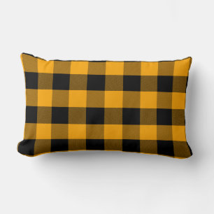 Cojín Lumbar Patrón negro y amarillo de relleno de búfalo