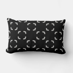 Cojín Lumbar Patrón negro y plateado