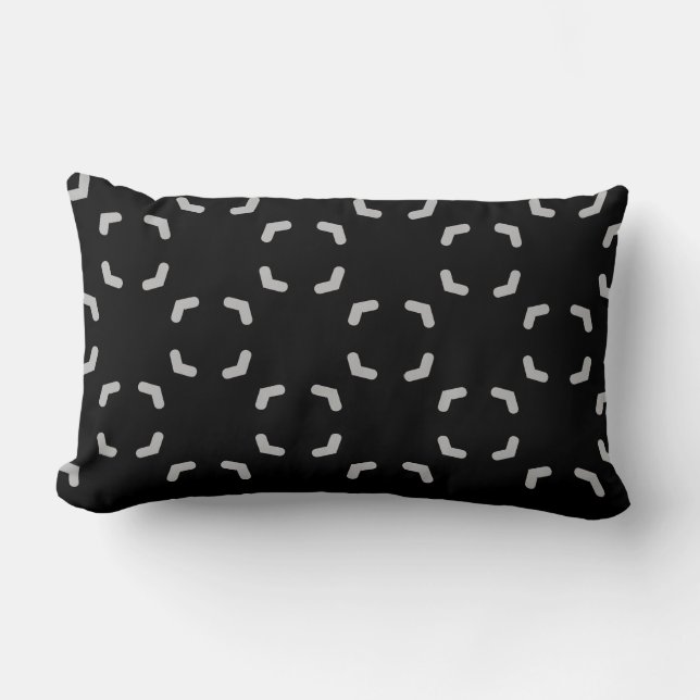 Cojín Lumbar Patrón negro y plateado (Anverso)