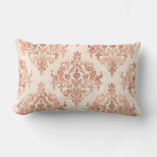 Cojín Lumbar Patrón Ornamental de Acuarela de Damasco de Meloco