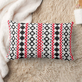 Cojín Lumbar Patrón repetitivo negro y rojo