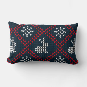 Cojín Lumbar Patrón rojo y azul