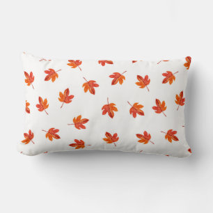 Cojín Lumbar Patrón sin foco con hojas de otoño. Ha de acuarela