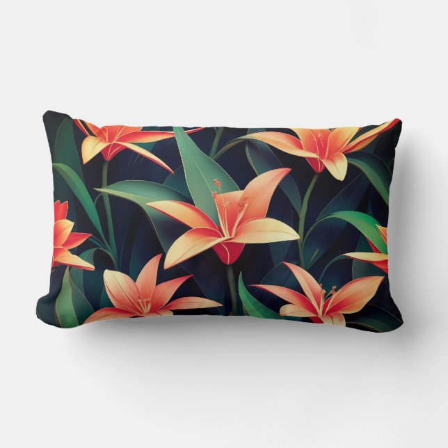 Cojín Lumbar Patrón sin inconvenientes del encanto floral minim (Anverso)