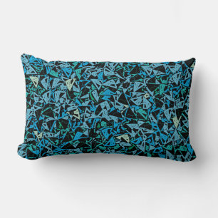 Cojín Lumbar Patrón transparente del triángulo negro verde azul