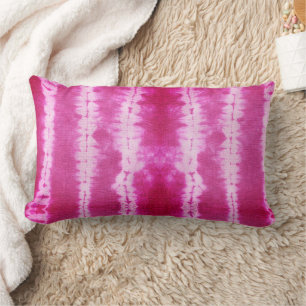 Cojín Lumbar Patrón tribal de Magenta Ikat