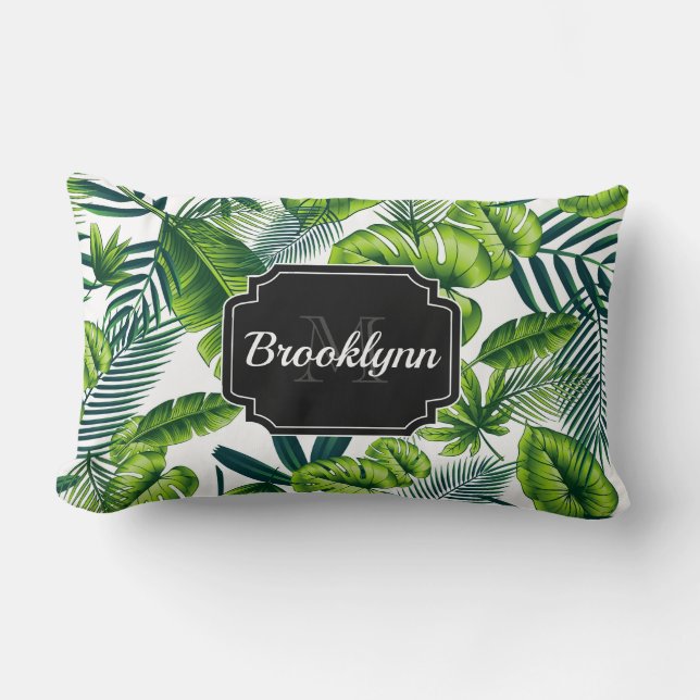 Cojín Lumbar Patrón tropical (Anverso)
