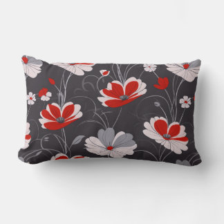 Cojín Lumbar Patrón vintage, diseño floral elegante