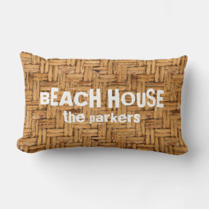 Cojín Lumbar Patrón Wicker Tejido