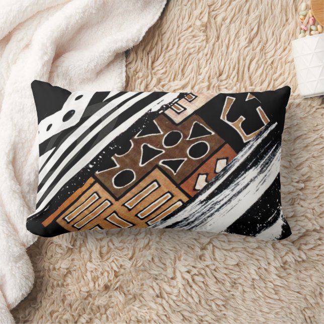 Cojín Lumbar "Patrones audaces, historia rica" (Manta)