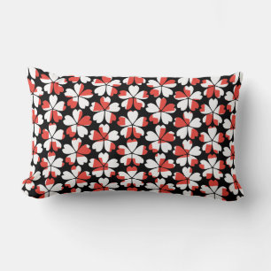 Cojín Lumbar Patrones de flores rojas blancas lindas