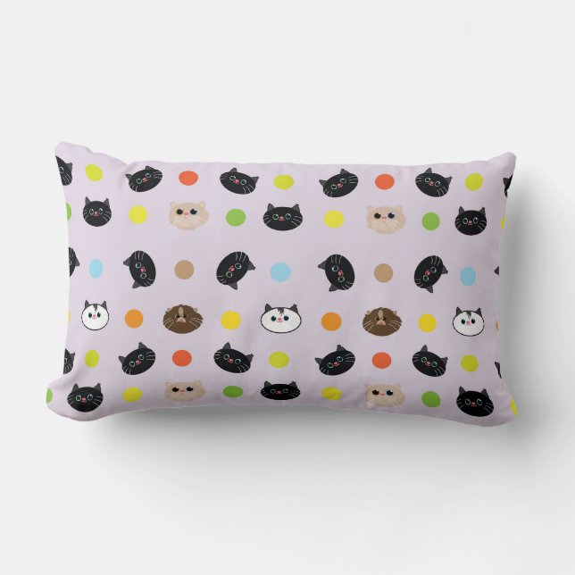 Cojín Lumbar patrones de gatos (Anverso)