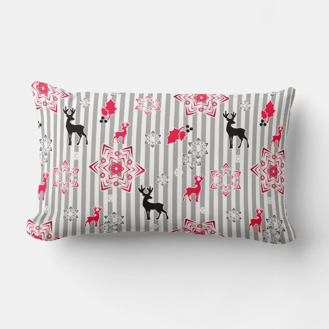 Cojín Lumbar patrones de navidad (Anverso)