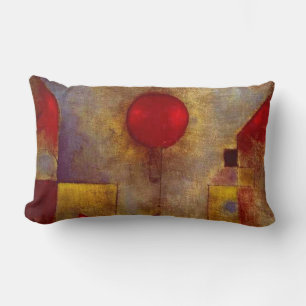 Cojín Lumbar Paul Klee Globo Rojo Arte Abstracto Colorido 