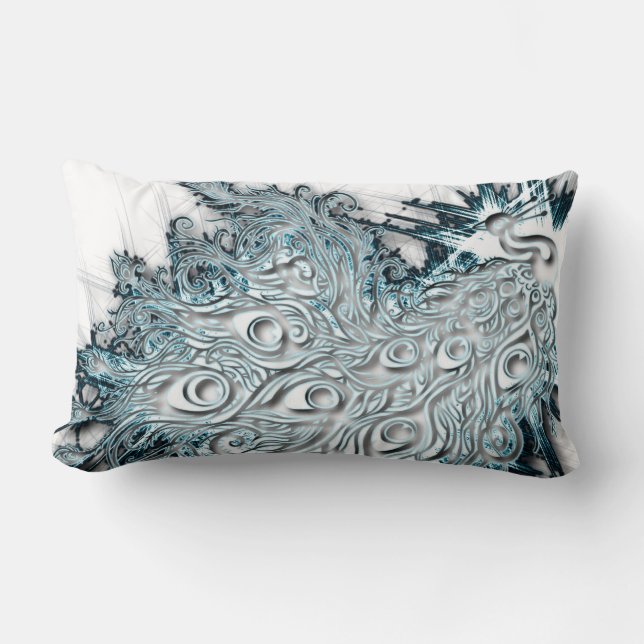 Cojín Lumbar Pavo real (Anverso)