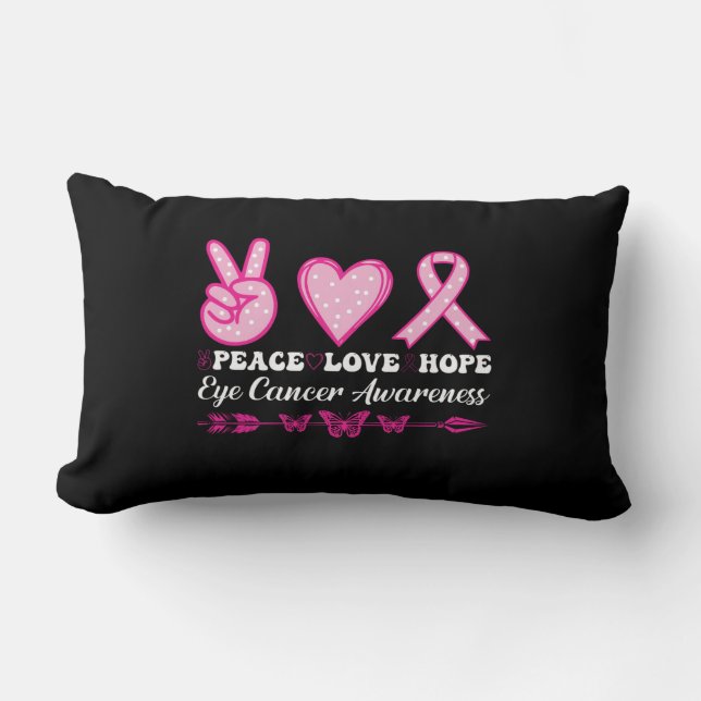 Cojín Lumbar paz amor esperanza ojo cáncer de mama (Anverso)