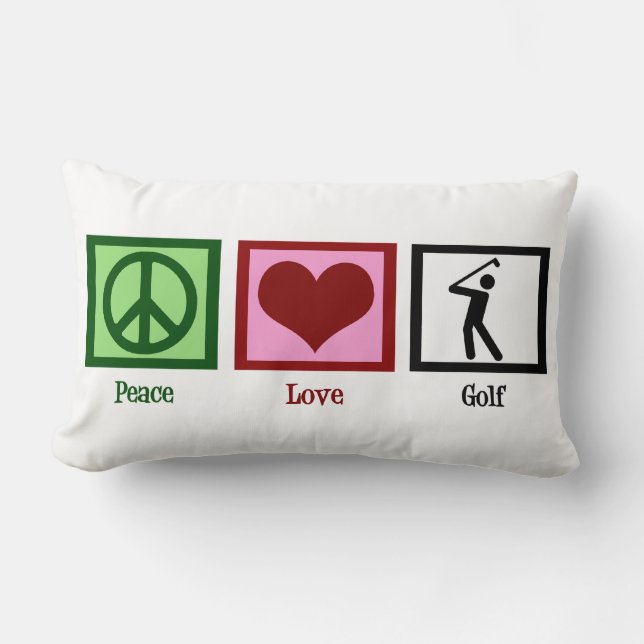 Cojín Lumbar Peace Love Golf (Anverso)