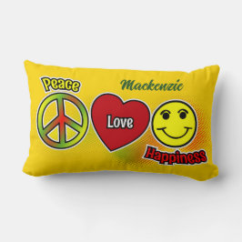 Cojín Lumbar Peace Love Happiness