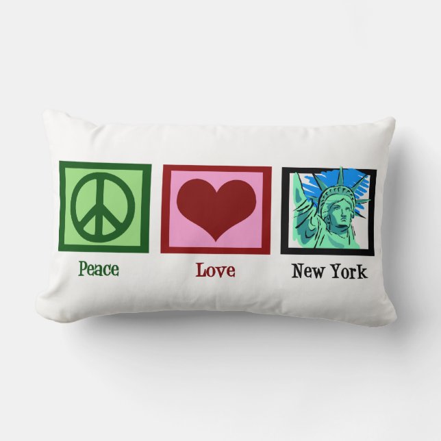 Cojín Lumbar Peace Love New York (Anverso)