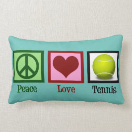 Cojín Lumbar Peace Love Tennis Personalizado Verde azulado