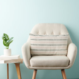 Cojín Lumbar Peach Sage Modern Stripe Boho Minimalista