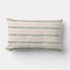 Cojín Lumbar Peach Sage Modern Stripe Boho Minimalista