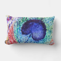 Peacock Feather Art Lumbar Cushion