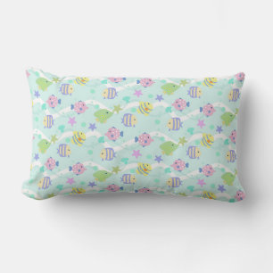 Cojín Lumbar Peces rallados Pastel Azul