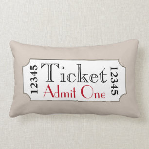 Cojín Lumbar Película Retro Tan Ticket Cinematográfico Pillow