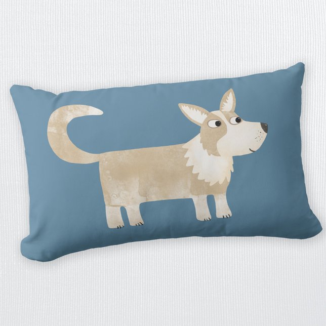 Cojín Lumbar Pembroke Welsh Corgi Dog (Cute Corgi Dog lumbar pillow for animal lovers)