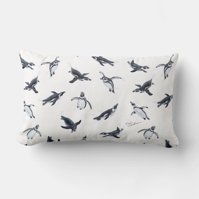 Cojín Lumbar Penguin Squadron | Ocean Art Design (Anverso)
