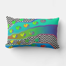 COJÍN LUMBAR PEQUEÑO FLORES AZUL VERDE