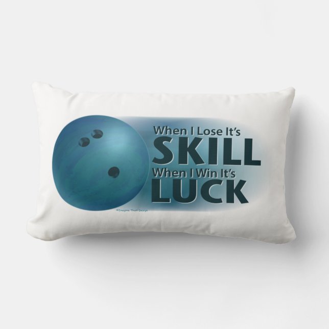 Cojín Lumbar Perder Habilidad Ganar Luck Bowling Blue (Anverso)