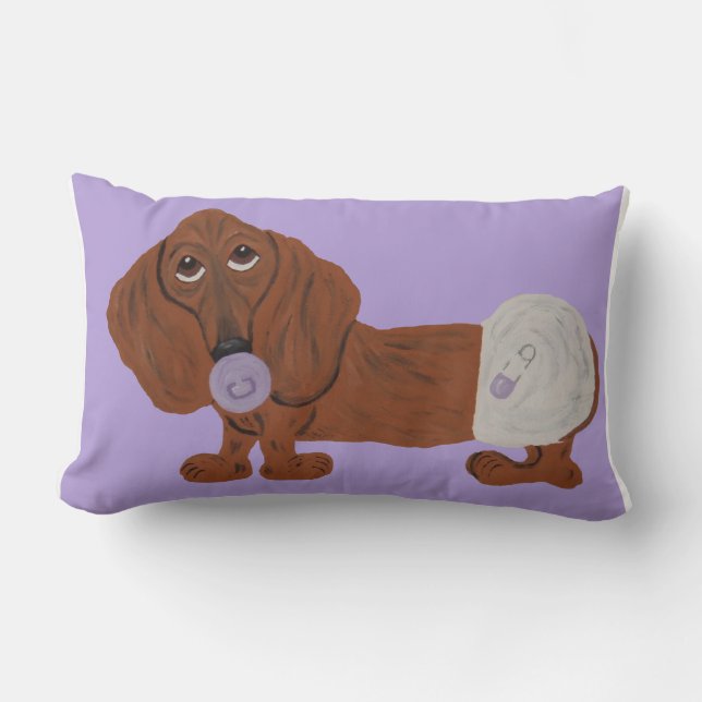 Cojín Lumbar Perrito Dachshund (Anverso)