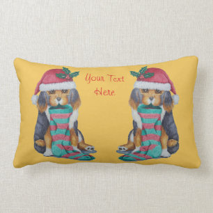 Cojín Lumbar perrito negro y marrón lindo con el almacenamient