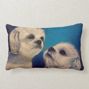 Cojín Lumbar Perritos blancos malteses