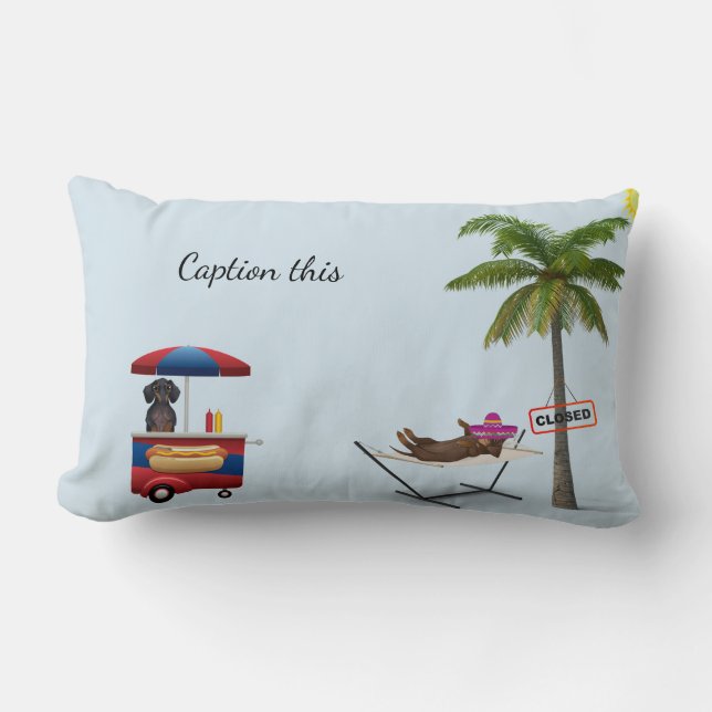 Cojín Lumbar Perro caliente divertido Dachshund Pillow Personal (Anverso)