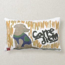 Cojín Lumbar Perro, Carpe Diem, frase latina