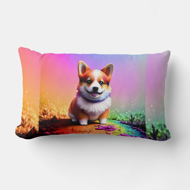 Cojín Lumbar Perro Corgi De Cachorro Cúpido-36475 (Anverso)