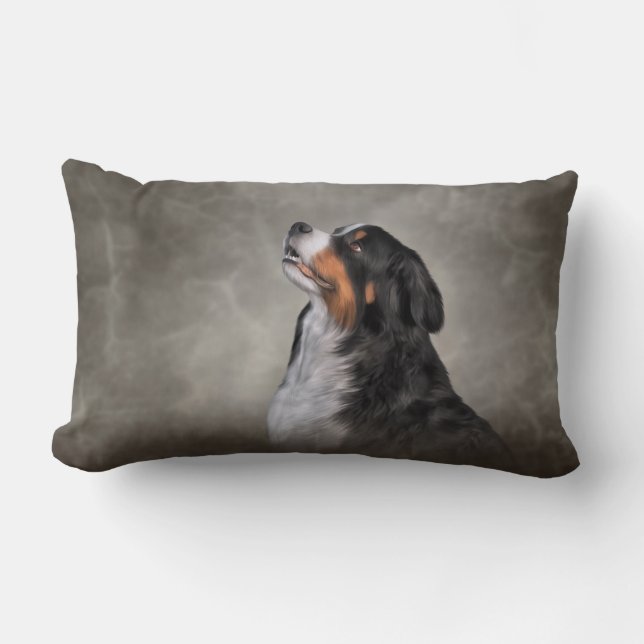 Cojín Lumbar Perro de montaña Bernés de dibujo (Anverso)