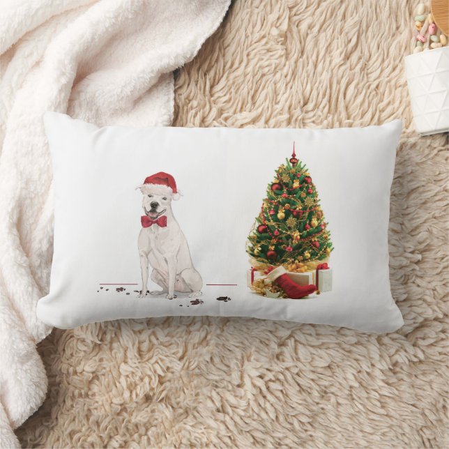 Cojín Lumbar Perro de Navidades divertidos de Staffordshire Ter (Manta)