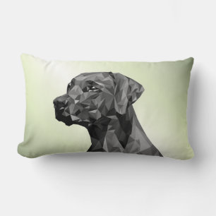 Cojín Lumbar Perro geométrico gris verde