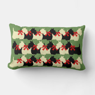 Cojín Lumbar Perro Scottish Terrier de estampado de cuadros ver
