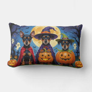Cojín Lumbar Perros Affenpinscher Calabaza Halloween Divertido
