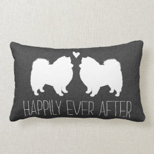 Cojín Lumbar Perros esquimales americanos con el corazón y el