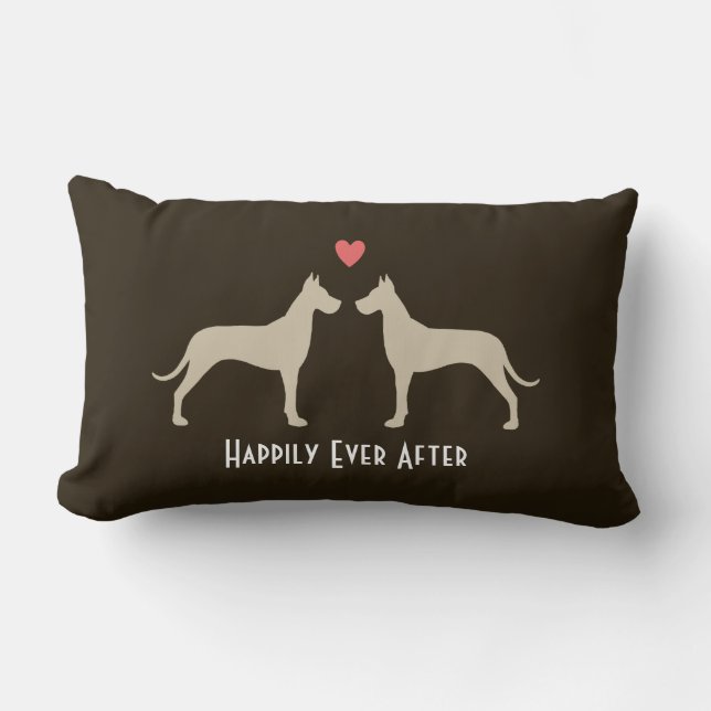 Cojín Lumbar Perros grandes Bodas daneses| Personalizado de par (Anverso)