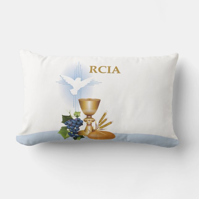 Cojín Lumbar Personalice, RCIA felicita al Sacramento Católico (Anverso)